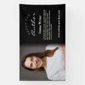 Strak Minimalistisch Over de Auteur Afbeelding & B Spandoek (Verticaal)