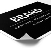 Strak modern merk of bedrijfsnaam | Zwart & Wit Poster (Hoek)
