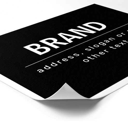 Strak modern merk of bedrijfsnaam | Zwart & Wit Poster (Hoek)