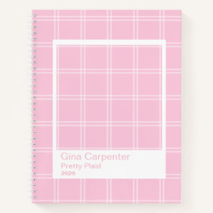 Strak roze ruitjes transparant frame notitieboek