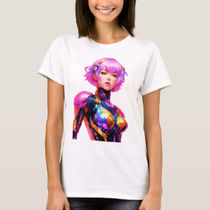 Strak ruimtepak gedragen door een vrouw t-shirt
