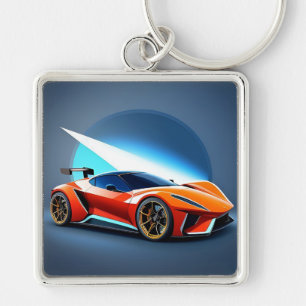 Strak sportauto met modern design sleutelhanger