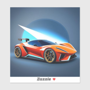 Strak sportauto met modern design sticker