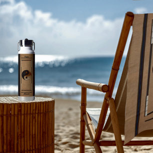 Strak Uniek Zen Bamboe Yin Yang Symbool Waterfles