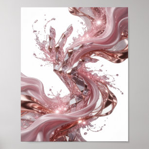 Strak Zilver ABSTRACTE KUNST Grafisch ontwerp Poster