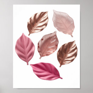 Strak Zilveren GOUDEN BLADEREN Krachtig Ontwerp Poster
