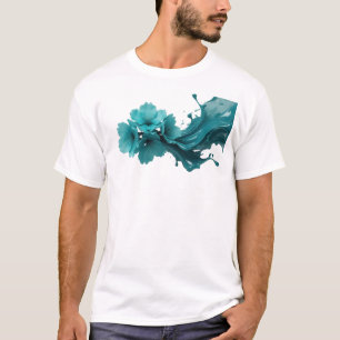 Strakke ABSTRACTE BLOEM Origineel ontwerp T-shirt