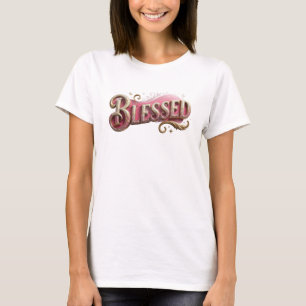 Strakke BLESSED Draagbare Kunst T-shirt