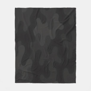 Strakke Camo Diepzwart Donkere Kooltinten Modern Fleece Deken