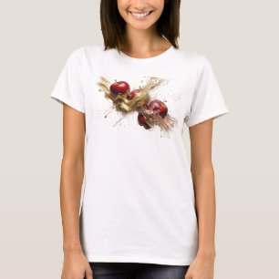 Strakke en stijlvolle oranje abstracte appel t-shirt