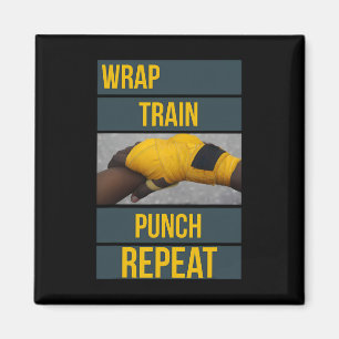 Strakke Grafische Wrap Trein Stomp Herhaal, Boksen Magneet