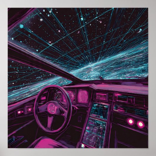 Strakke hightech-kunst: Digital Horizon Command De Poster (Voorkant)