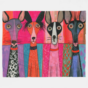 Strakke magere Chihuahuahondjes met heldere ogen Fleece Deken