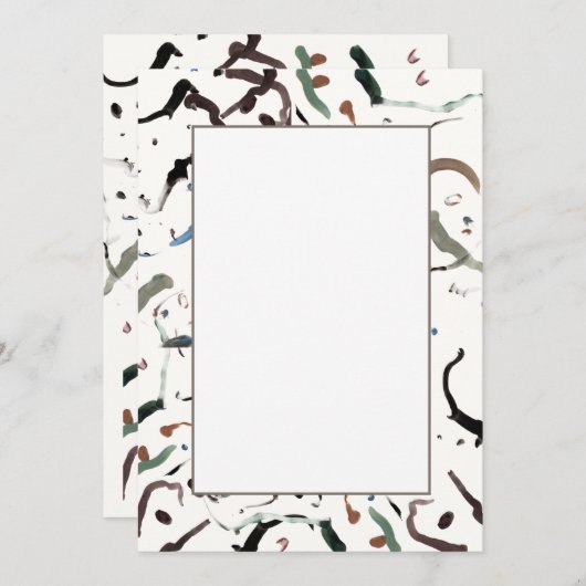 Strakke Moderne Abstracte Platte Uitnodigingen (Voorkant / Achterkant)