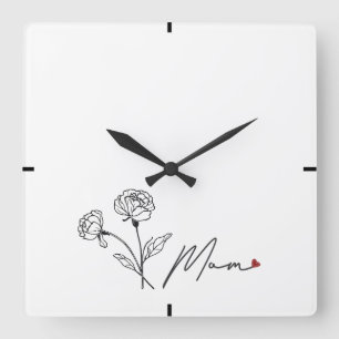 Strakke moderne Moederdag cadeau wandklok Vierkante Klok