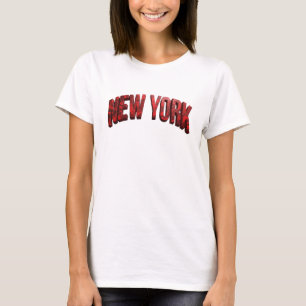 Strakke Rode NEW YORK Citaat T-shirt