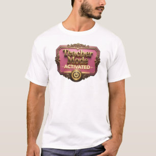 Strakke Roze DOCENTMODUS GEACTIVEERD Kunstontwerp T-shirt