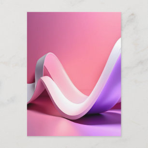 Strakke Roze en Paarse Abstracte 3D Lint Briefkaart