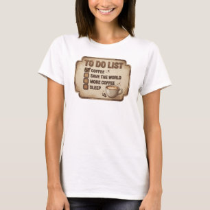 Strakke & Stijlvolle Roze COFFIE EERST RED DE WERE T-shirt