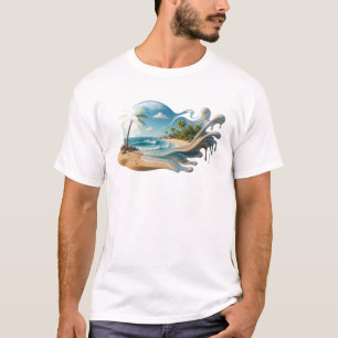Strakke & Stijlvolle STRAND ABSTRACTE Statement De T-shirt