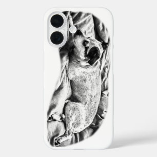 Strakke Terrier Studie, Winter Chic iPhone 16 Hoesje