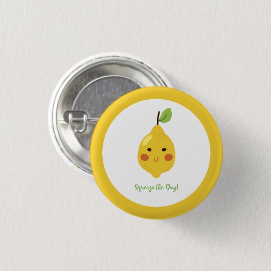 Straks knijp Punny Lemon Ronde Button 3,2 Cm (Voorkant /achterkant)