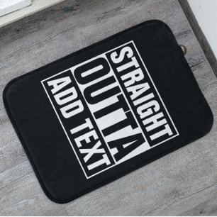 STRAKTE OUTTA - voeg hier jouw tekst/creëer eigen  Badmat
