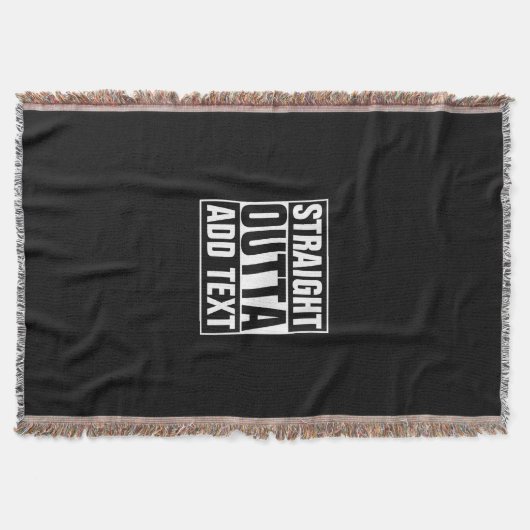 STRAKTE OUTTA - voeg hier jouw tekst/creëer eigen Deken (Voorkant)