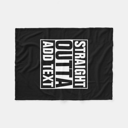 STRAKTE OUTTA - voeg hier jouw tekst/creëer eigen  Fleece Deken (Voorkant (Horizontaal))