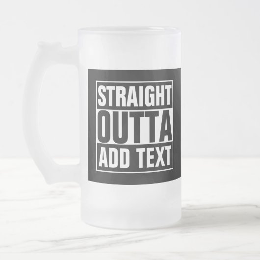 STRAKTE OUTTA - voeg hier jouw tekst/creëer eigen Matglas Bierpul (Links)