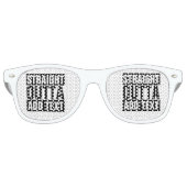 STRAKTE OUTTA - voeg hier jouw tekst/creëer eigen  Retro Zonnebril (Voorkant)