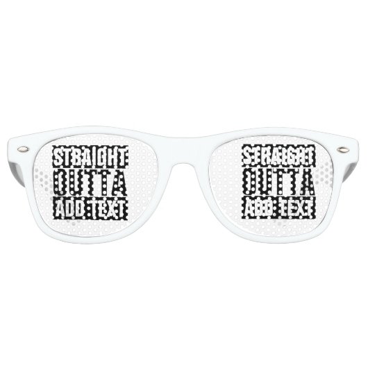 STRAKTE OUTTA - voeg hier jouw tekst/creëer eigen  Retro Zonnebril (Voorkant)