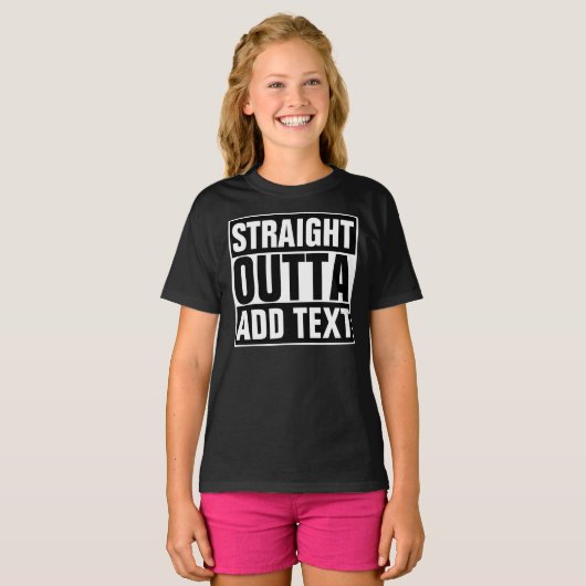 STRAKTE OUTTA - voeg hier jouw tekst/creëer eigen  T-shirt (Voorkant volledig)