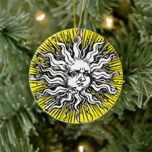 Stralen Elegantie: zon Keramisch Ornament
