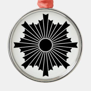 Stralen van de opkomende zon metalen ornament