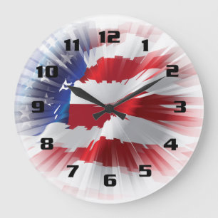 Stralen Van Licht Amerikaanse Vlag Patriottisch Grote Klok