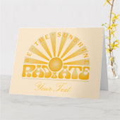 STRALEN Wees de Zonneschijn Vintage Retro Goud + c Kaart (Gele Bloem)