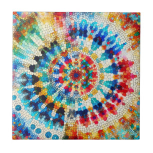 Stralend Abstract Mozaïek Mandala Patroon Tegeltje