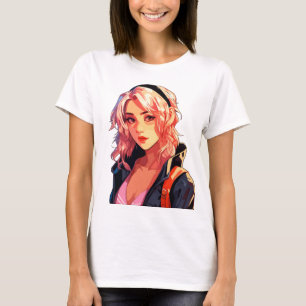 Stralend Anime Meisje: Mooie Manga Kunst T-shirt