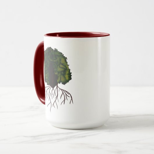 Stralend Bruin Afro Collage Vrouw Portret Ontwerp Mok (Voorkant links)