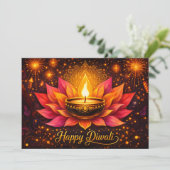 Stralend Diwali-feest Kaart (Staand voorkant)