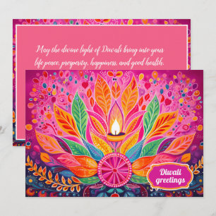 Stralend Diwali Genoegen Kaart