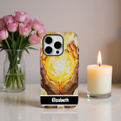 Stralend Geel Kunstontwerp met Handen Case-Mate iPhone Case