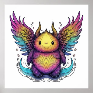 stralend gevleugeld schepsel poster