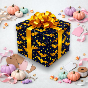 Stralend Goud Vleermuis Patroon Cadeaupapier