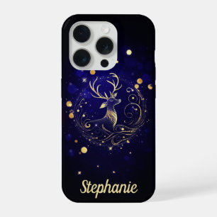 Stralend hert in goud iPhone 15 pro hoesje