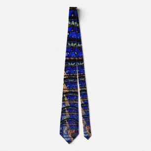 Stralend II kerststal gebrandschilderd glas blauw Stropdas