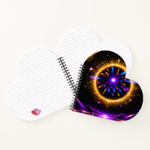 Stralend Kosmisch Portaal Neonstelsel Uitgerekte Notitieboek