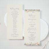 Stralend multikleurig wildbloemen-huwelijksprogram programma