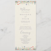 Stralend multikleurig wildbloemen-huwelijksprogram programma (Voorkant)